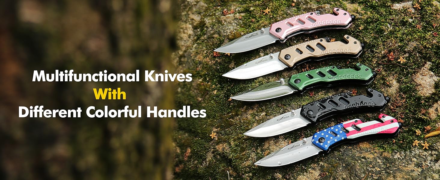 Multi tool pocket kinfe with different colorful handles