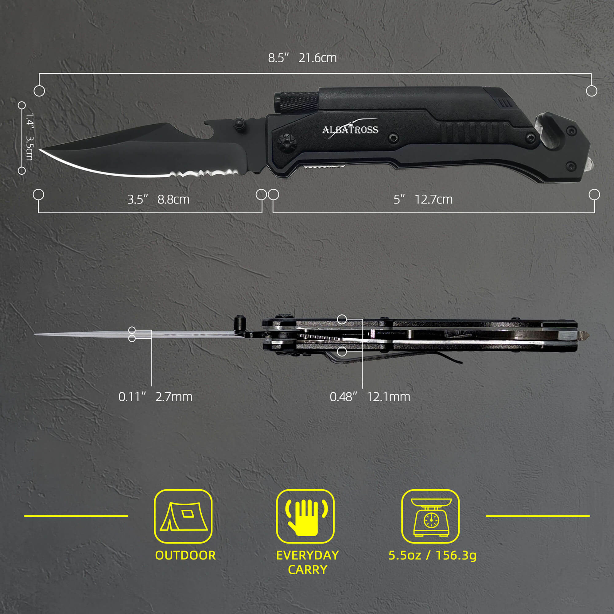 multitool knife size and weight