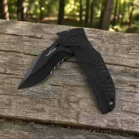 ALBATROSS EDC Pocket Knife - Tactical Folding Knife with D2 Steel Blade, Black G10 Handle, Deep Carry Clip - Outdoor Survival Gear for Men - AS-XH2186