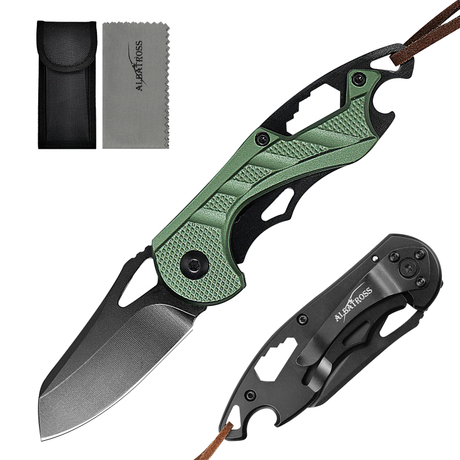 ALBATROSS Small Folding Knife with Bottle Opener and Wrench, Pocket knife EDC Gadgets for Daily Use,Gift for Men & Women, AS-23288-GN (GREEN)