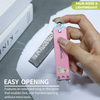 ALBATROSS Pink Damascus Folding Pocket Knife – Cute Dog Design EDC Knife for Women with Bottle Opener & Gift Box