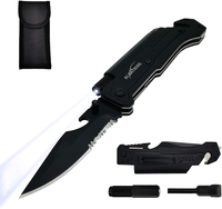 ALBATROSS FK001 Black 6-in-1 Multi-Function Emergency Tool Survival Tactical Military Folding Pocket Knife