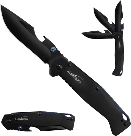 ALBATROSS FK050 Minimalist Ultra-Thin Stainless Steel Folding Pocket Knife with Bottle Opener, 3.25