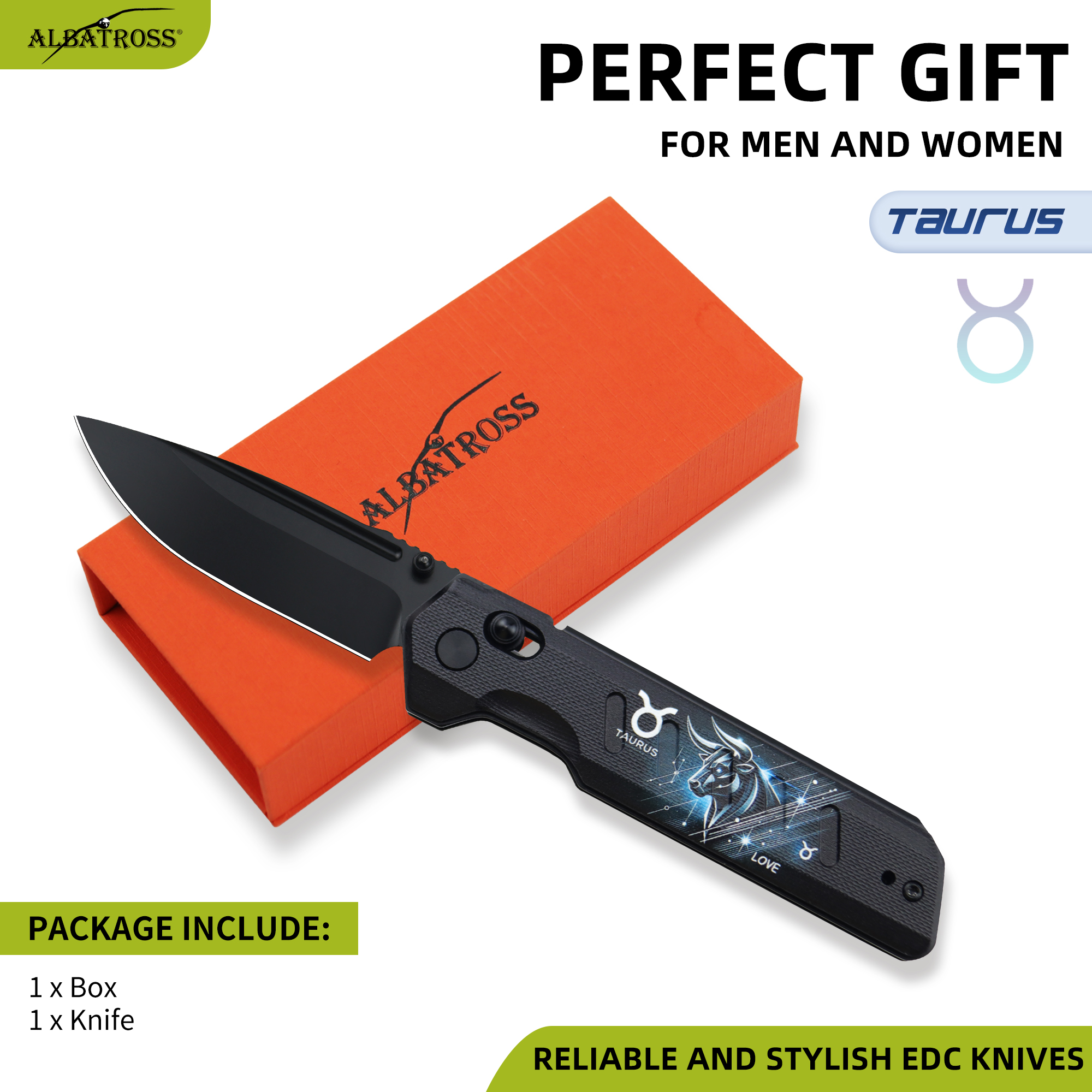 ALBATROSS Taurus VG10 Steel Pocket Folding Knife - 4.3