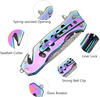 ALBATROSS FK003 Color EDC Damascus Steel Tactical Folding Pocket Knife,SpeedSafe Spring Assisted Opening Knifes with Liner Lock,Pocketclip,Glass Breaker,Seatbelt Cutter