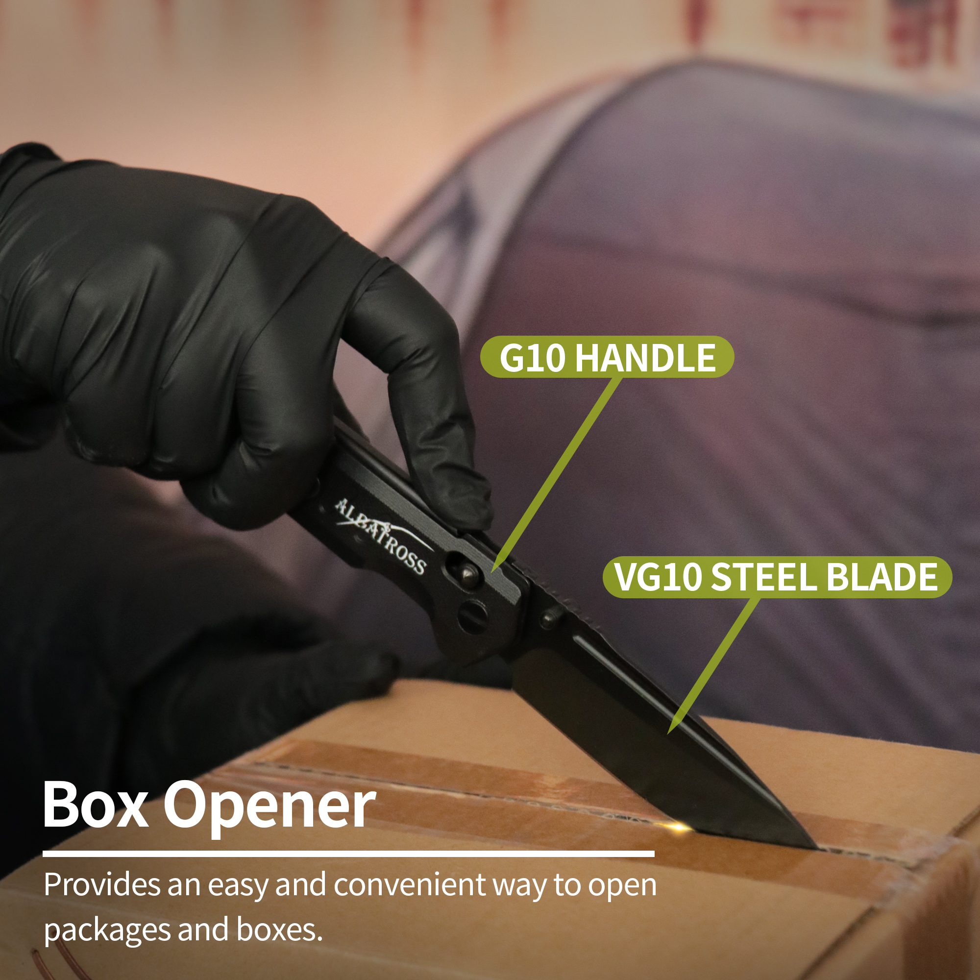 ALBATROSS Aries VG10 Steel Pocket Folding Knife - 4.3" G10 Handle, Axis Lock, EDC Camping Hunting, Zodiac Collection Gift