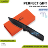 ALBATROSS Scorpio VG10 Steel Pocket Folding Knife - 4.3" G10 Handle, Axis Lock, EDC Camping Hunting, Zodiac Collection Gift, Handmade Gift Box