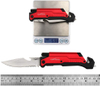 ALBATROSS 6-in-1 Survival Tactical Folding Pocket Knife with LED Light, Seatbelt Cutter, Glass Breaker, and Fire Starter (RED-SA)